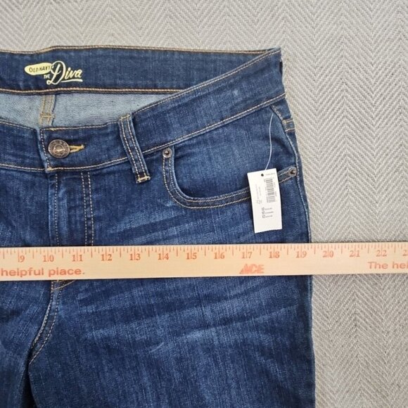 Old Navy The Diva Women's Size 12 Dark Rinse Boot Cut Trouser Jeans Stretch - Picture 8 of 16